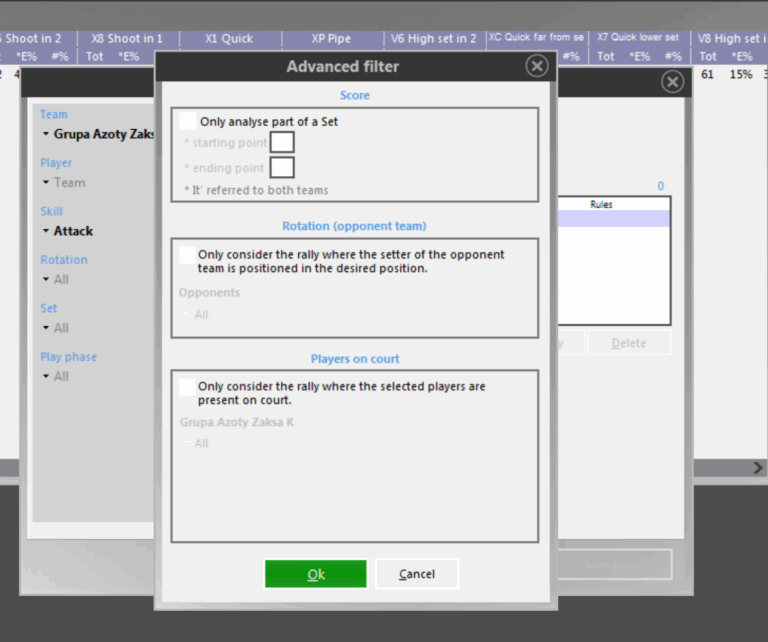 Kombinacje ataków - filtry zaawansowane